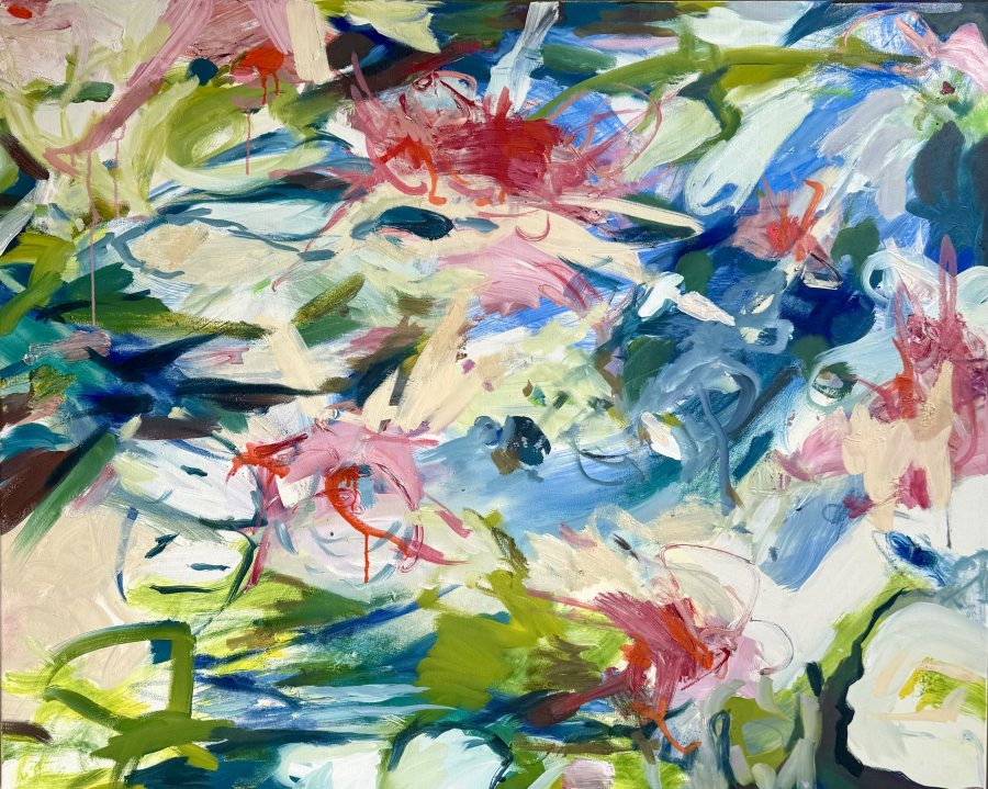Floating Gardens, 2023, 80 x 100 cm, Öl auf Leinwand – Petra Amtsberg Hoffmann