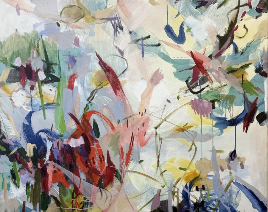 Just a Moment Please, 2025, 80 x 100 cm (31 x 39 in), Acrylic on canvas – Petra Amtsberg Hoffmann