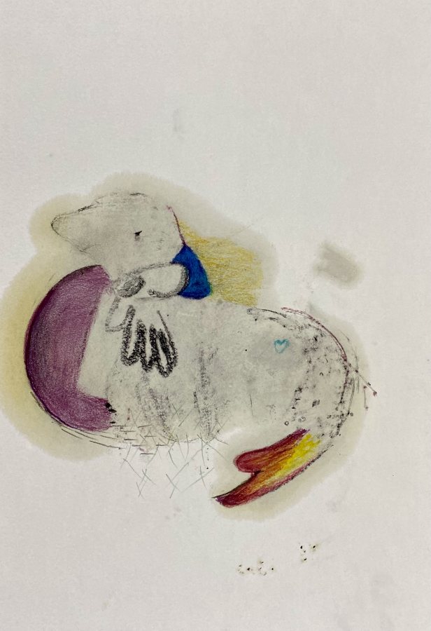Lammfromm, 2024, 40 x 30 cm (16 x 12 in), Work on paper – Petra Amtsberg Hoffmann