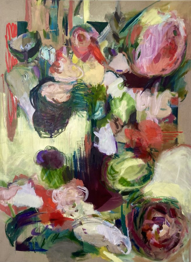 Legumes, 2023, 150 x 110 cm (59 x 43 in), Oil on raw canvas – Petra Amtsberg Hoffmann