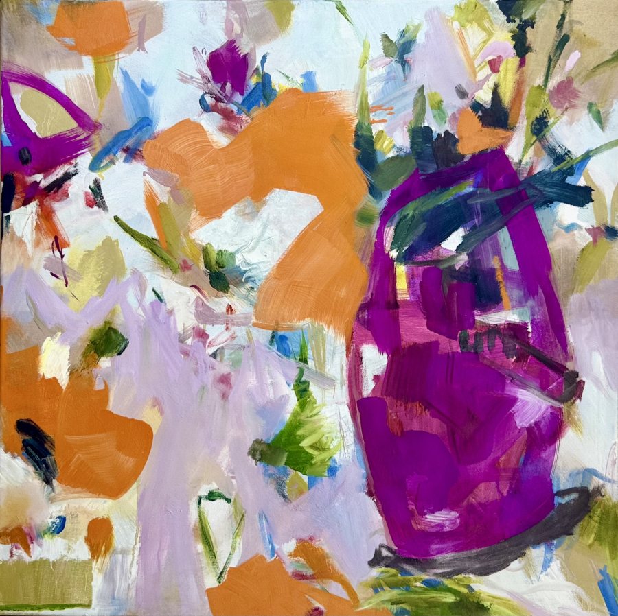 Magenta Meets Hokaido, 2025, 80 x 80 cm (31 x 31 in), Oil on canvas – Petra Amtsberg Hoffmann