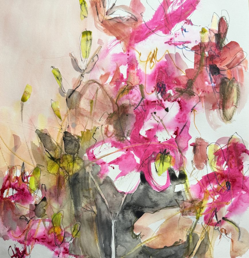 Magnolia, 2026, 50 x 40 cm (20 x 16 in), Watercolour and ink on paper – Petra Amtsberg Hoffmann