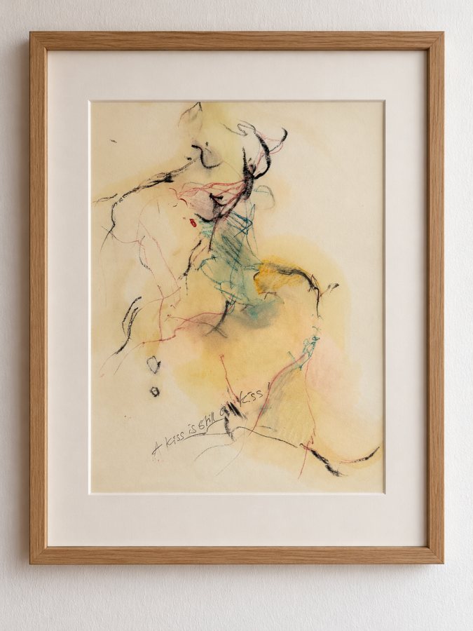 A Kiss Is Still A Kiss, 2024, 40 x 30 cm, Arbeit auf Papier – Petra Amtsberg Hoffmann