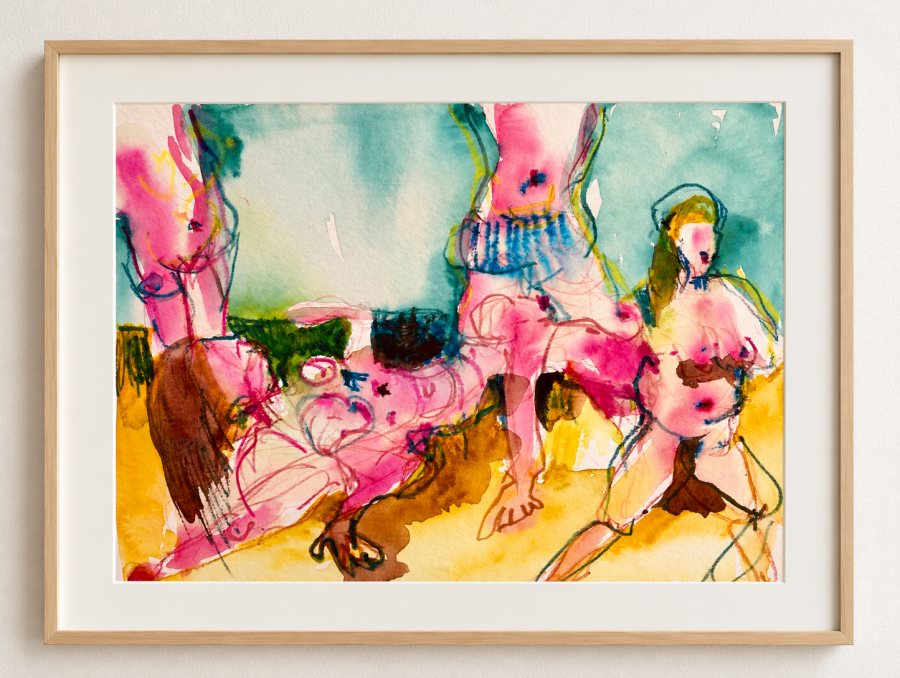 Badevergnügen 1, 2022, 30 x 40 cm, Aquarell – Petra Amtsberg Hoffmann