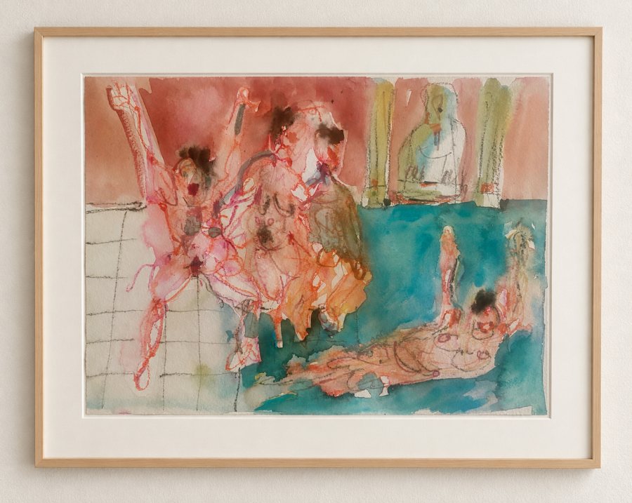 Poolgames, 2022, 30 x 40 cm, Aquarell – Petra Amtsberg Hoffmann