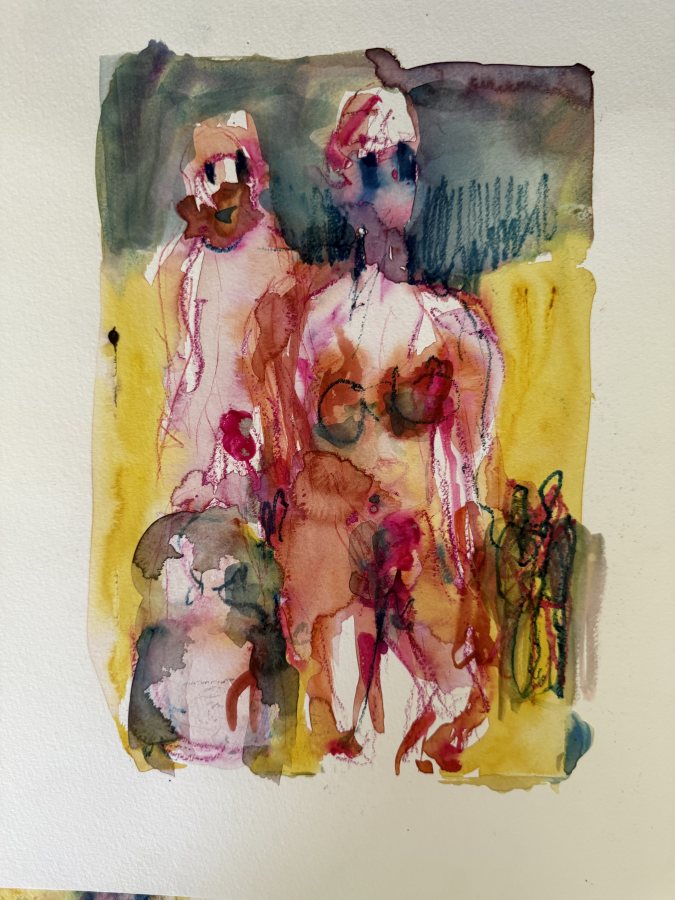 Reisevergnügen Beachwalk, 2023, 30 x 40 cm (12 x 16 in), Watercolour and pencil – Petra Amtsberg Hoffmann