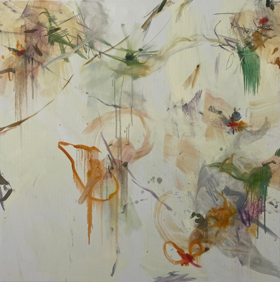 Seeds3, 2022, 100x100, Öl auf Leinwand – Petra Amtsberg Hoffmann