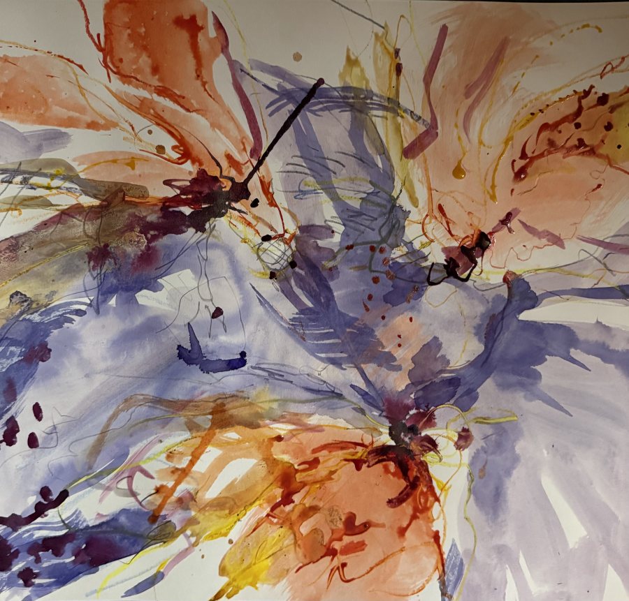 Silent Moves, 2026, 50 x 40 cm (20 x 16 in), Ink on paper – Petra Amtsberg Hoffmann